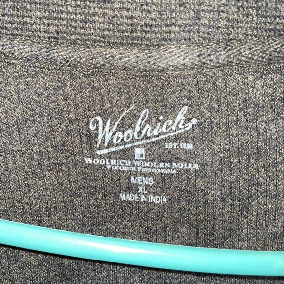 Woolrich Mens XL Half-Zip Pullover Sweater 100% Cotton Gray Long Sleeve - Picture 3 of 5